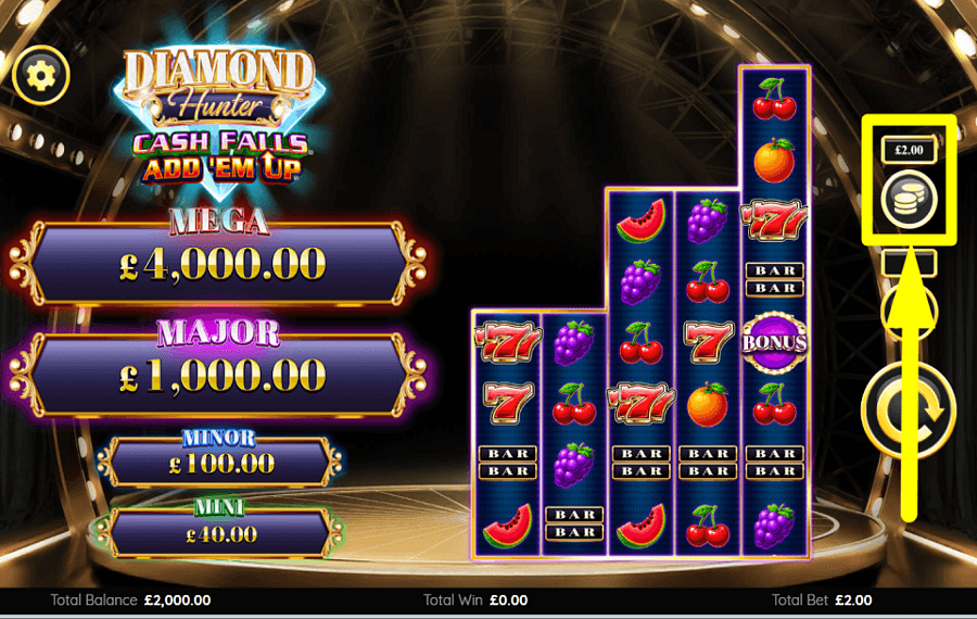 Diamond Hunter Cash Falls FAI LA TUA PUNTATA.