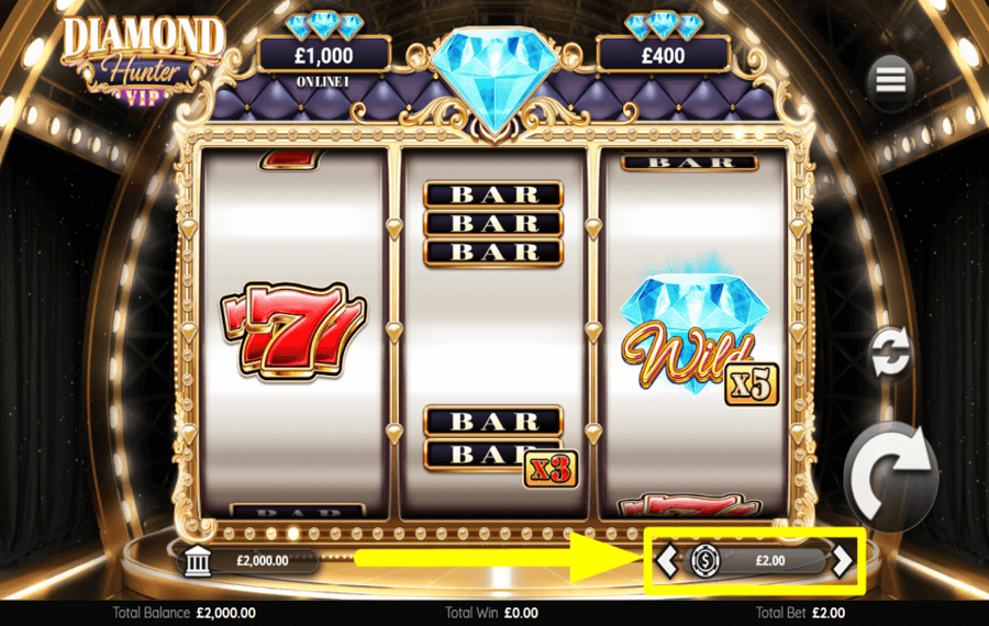 Diamond Hunter VIP ОПРЕДЕЛИТЕ СТАВКУ.