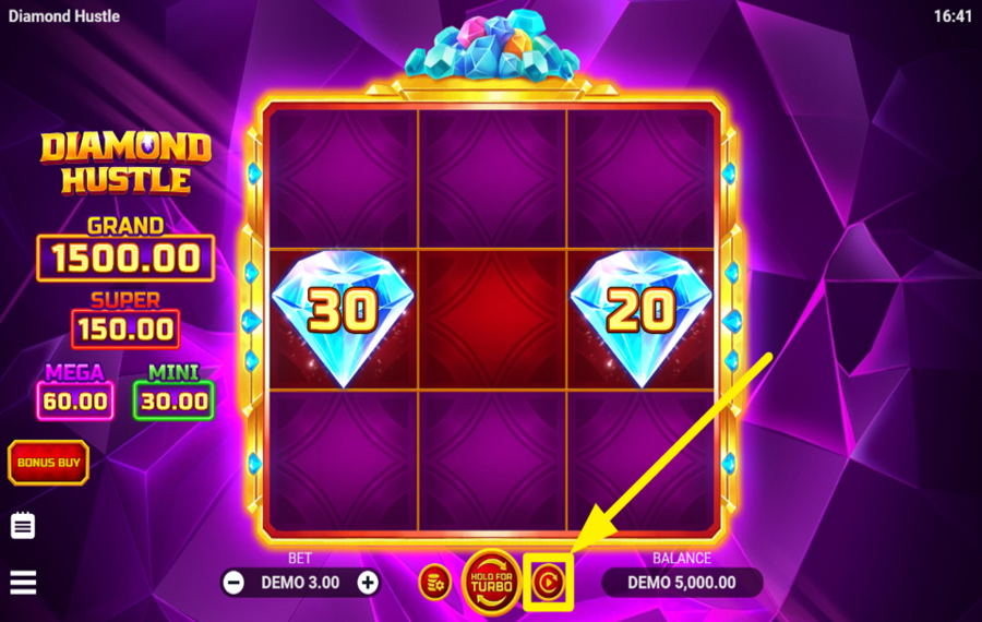 Diamond Hustle UTILIZZARE I GIRI AUTOMATICI.