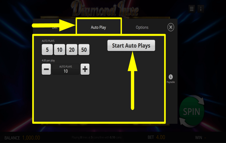Diamond Luxe TOURNER AUTOMATIQUEMENT.