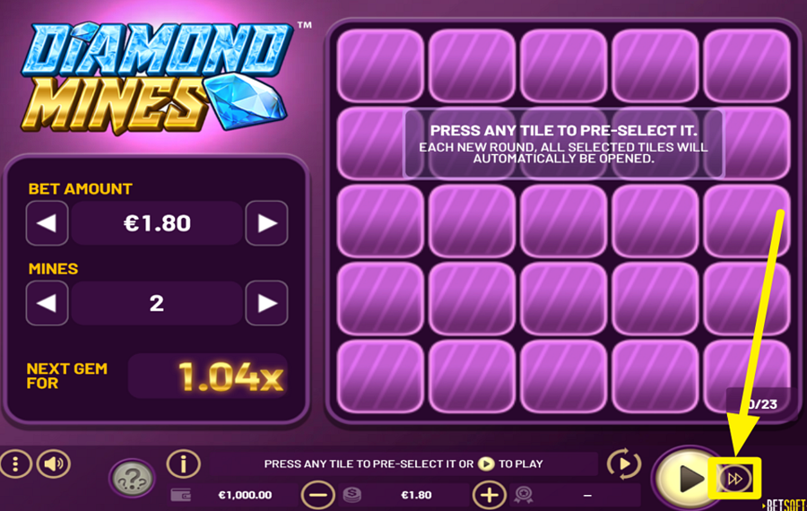 Diamond Mines ИЗМЕНИТЕ СКОРОСТЬ.