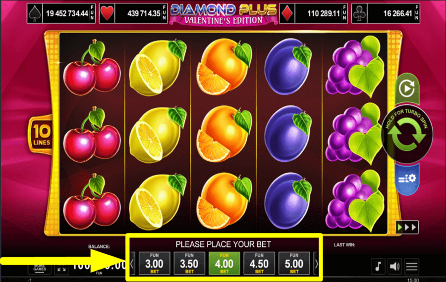 Diamond Plus Valentines Edition CAST YOUR BET.