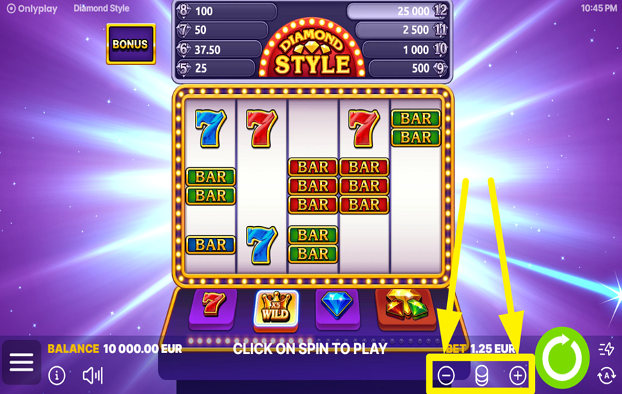 Diamond Style SET YOUR WAGER.