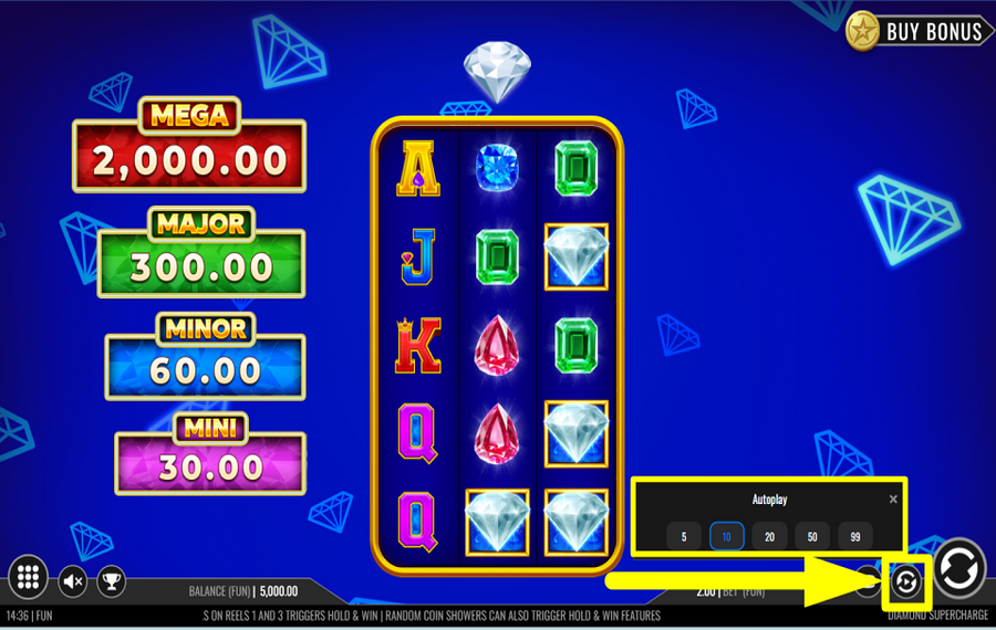 Diamond Supercharge ACTIVATE AUTOPLAY.