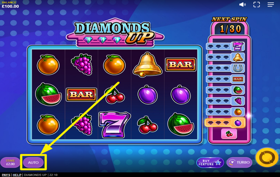 Diamonds Up UTILISER LA LECTURE AUTOMATIQUE.