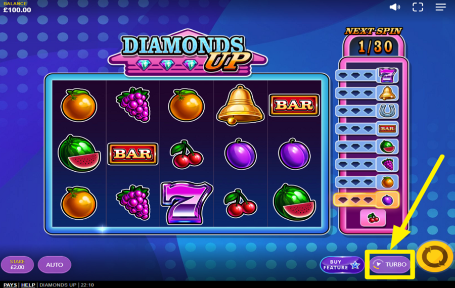 Diamonds Up ACCÉLÉREZ LE JEU !