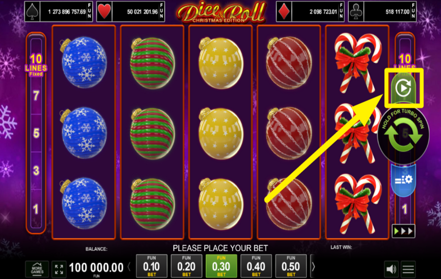 Dice and Roll Christmas Edition AVVIARE I MOVIMENTI AUTOMATICI DELLA BOBINA.