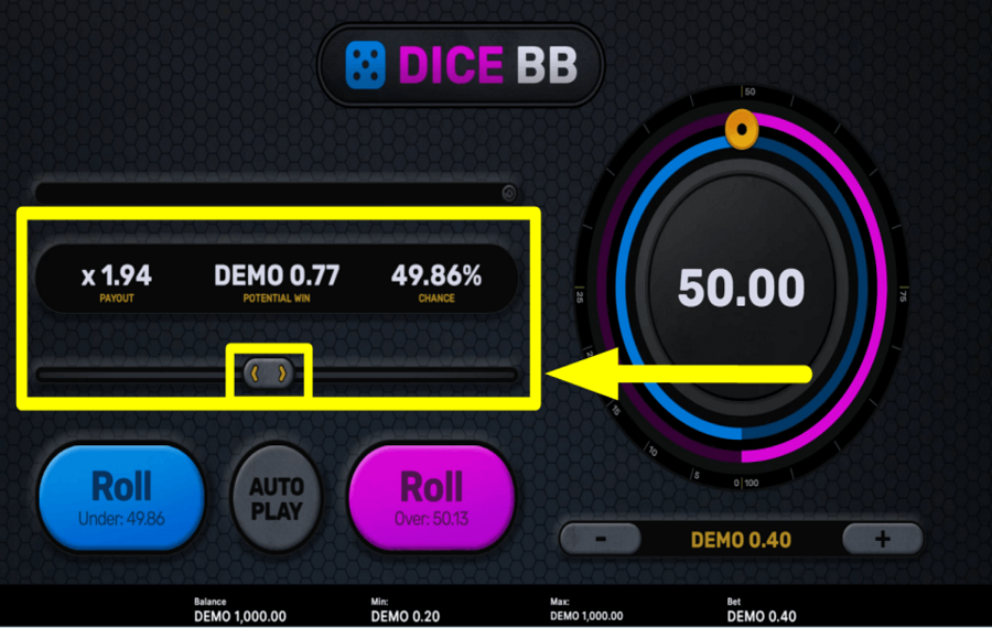 Dice BB SET THE PAYOUT.