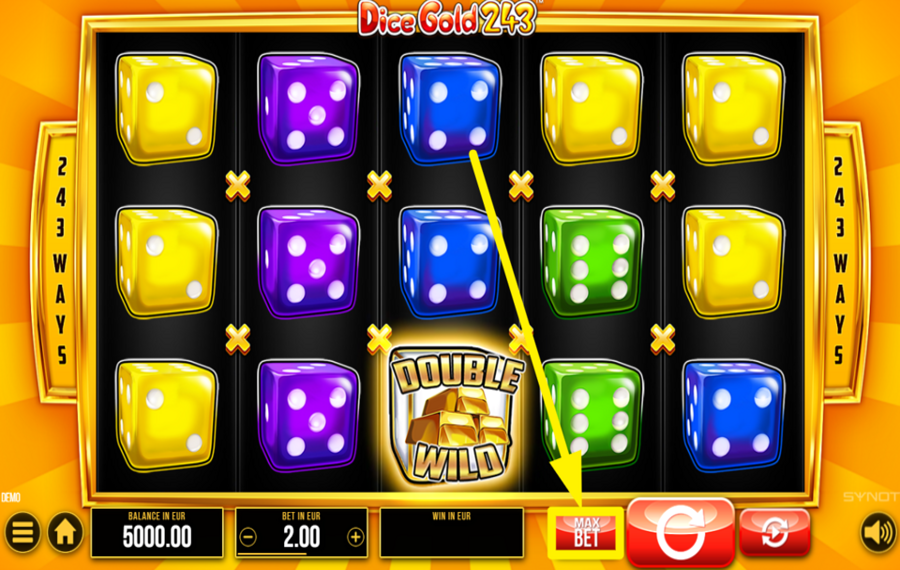 Dice Gold 243 УКАЖИТЕ СВОЮ СТАВКУ.