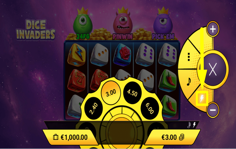 Dice Invaders ENGAGE TURBO MODE.