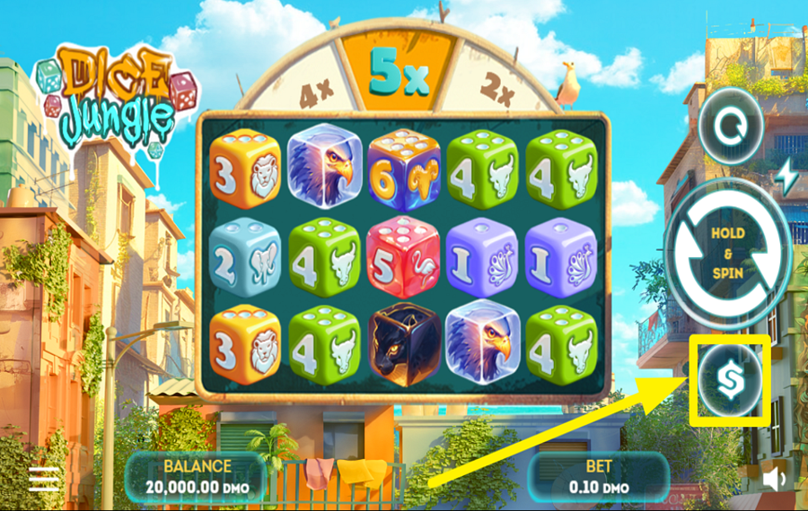 Dice Jungle AJUSTEZ VOTRE MISE.