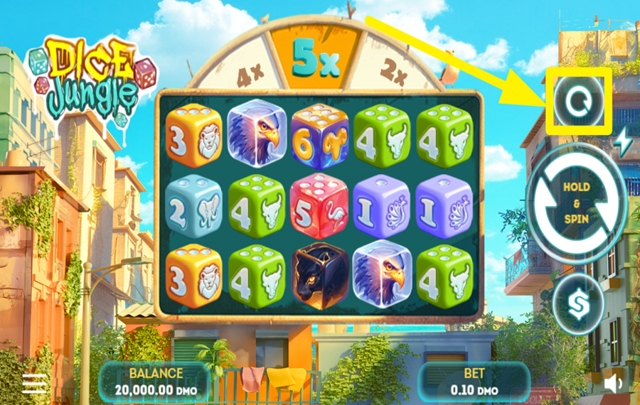 Dice Jungle ACTIVER LES TOURS AUTOMATIQUES.