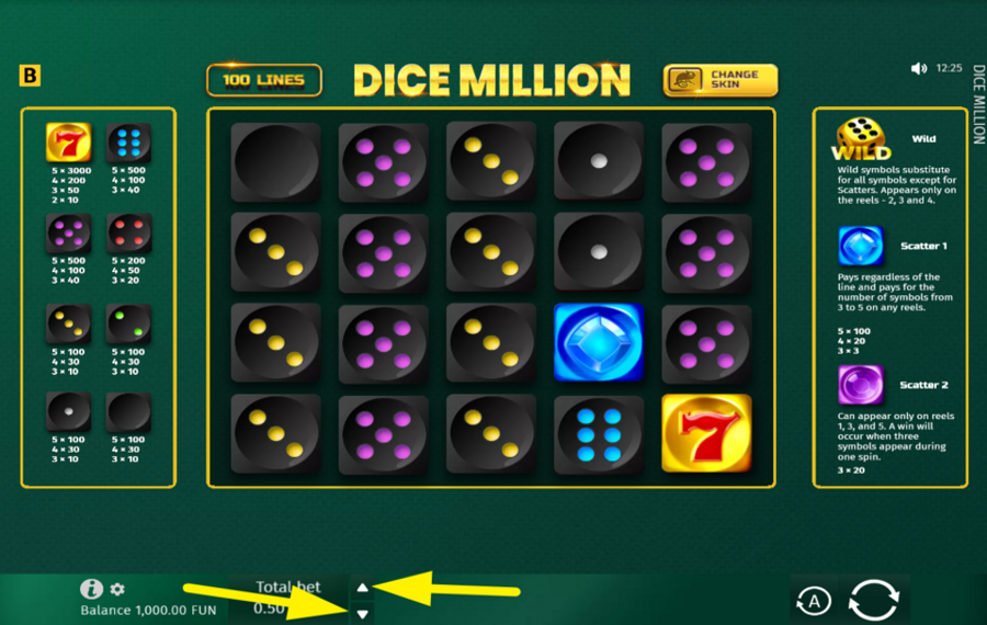 Dice Million ВЫБЕРИТЕ ОБЩУЮ СТАВКУ.