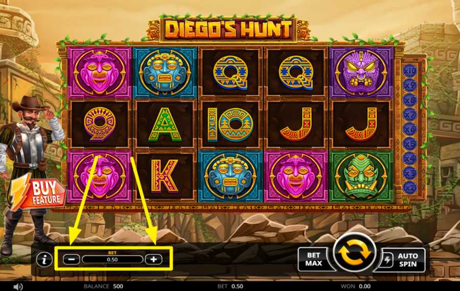 Diegos Hunt DETERMINE YOUR BET AMOUNT.