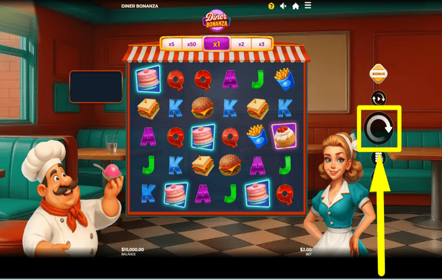 Diner Bonanza SPIN FOR PRIZES.
