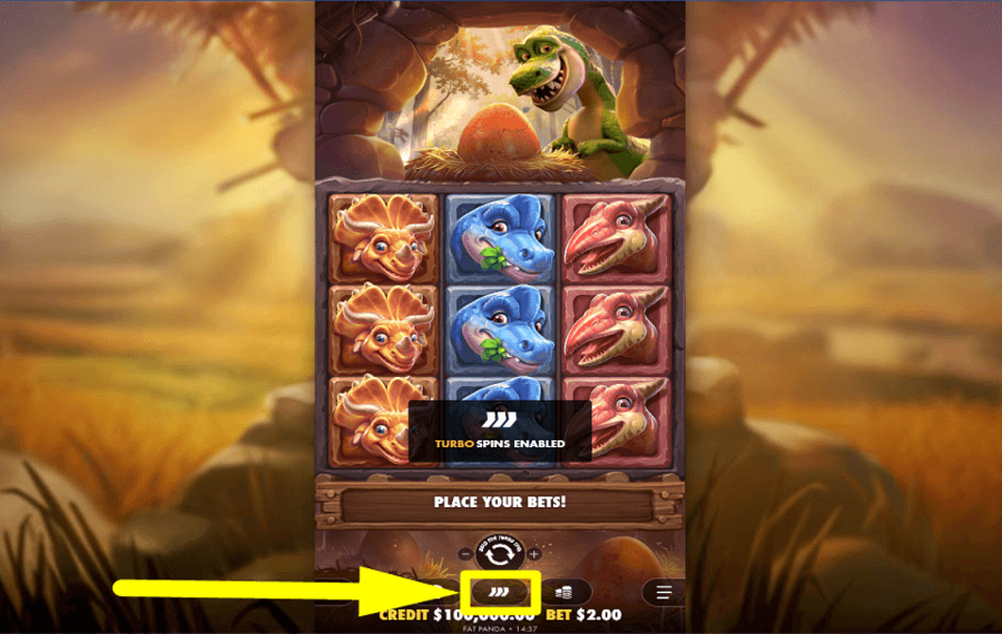 Dino Drop TURBO EINSCHALTEN.