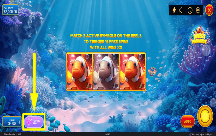 Divers Paradise PUSH YOUR LUCK.