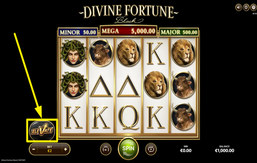 Divine Fortune Black APROVECHE LA FUNCIÓN ELEVATE.