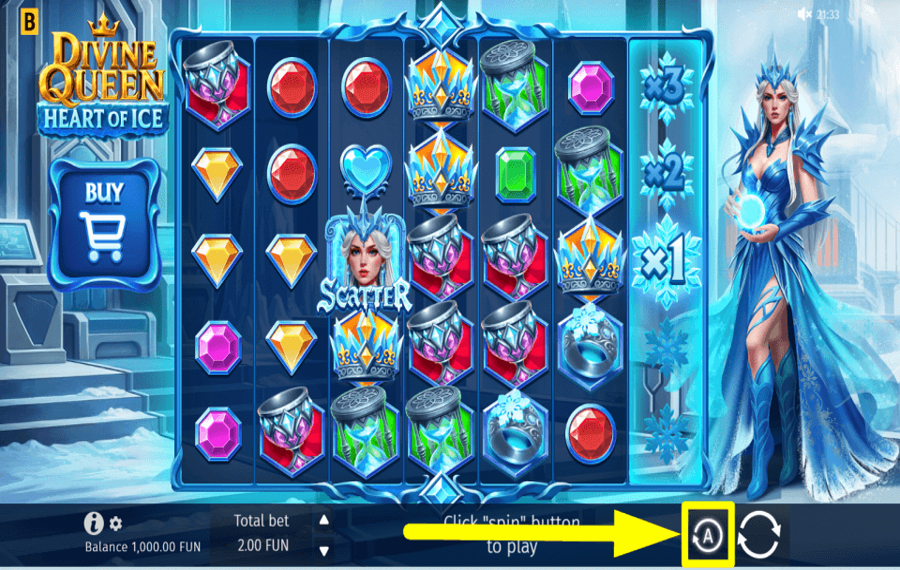 Divine Queen Heart of Ice GIRAR AUTOMÁTICAMENTE.