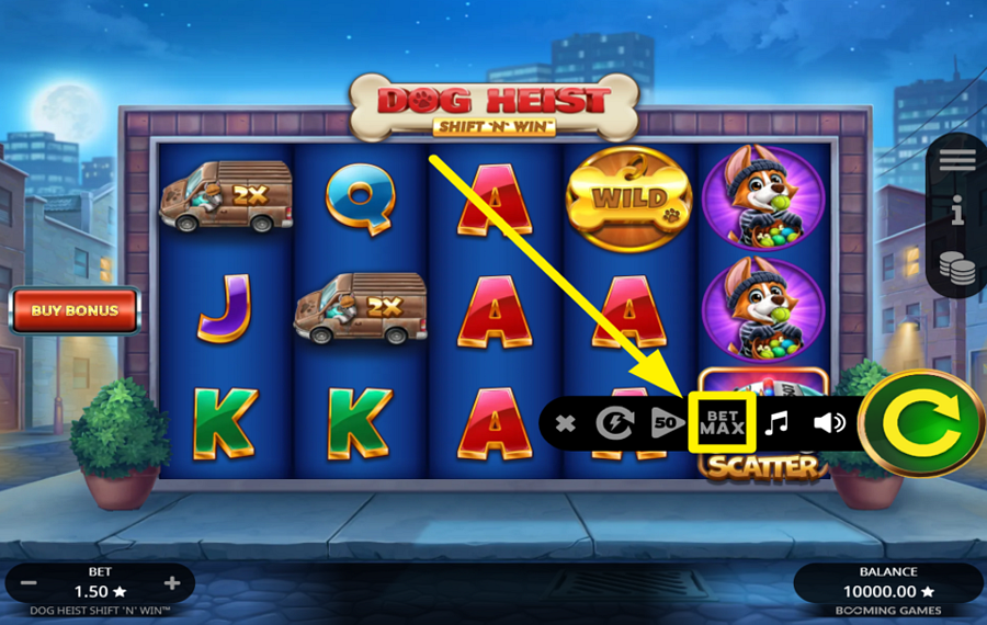 Dog Heist Shift N Win ESTABLISH THE HIGHEST STAKE LIMIT.