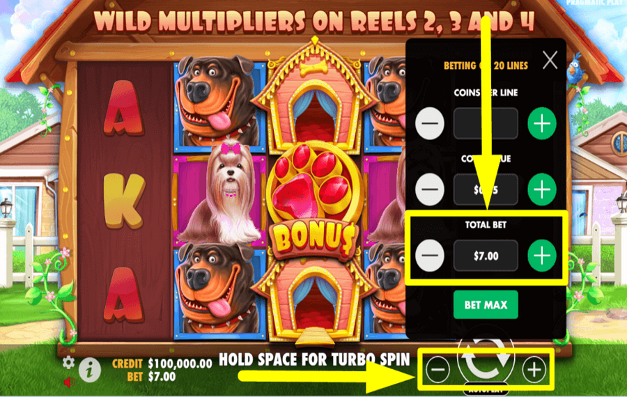 Dog Pound ASSIGN THE TOTAL BET.