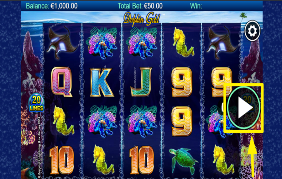 Dolphin Gold TAP THE SPIN BUTTON.