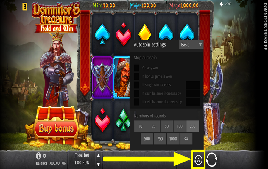 Domnitors Treasure USE THE OPTIONAL “AUTOPLAY” FEATURE.