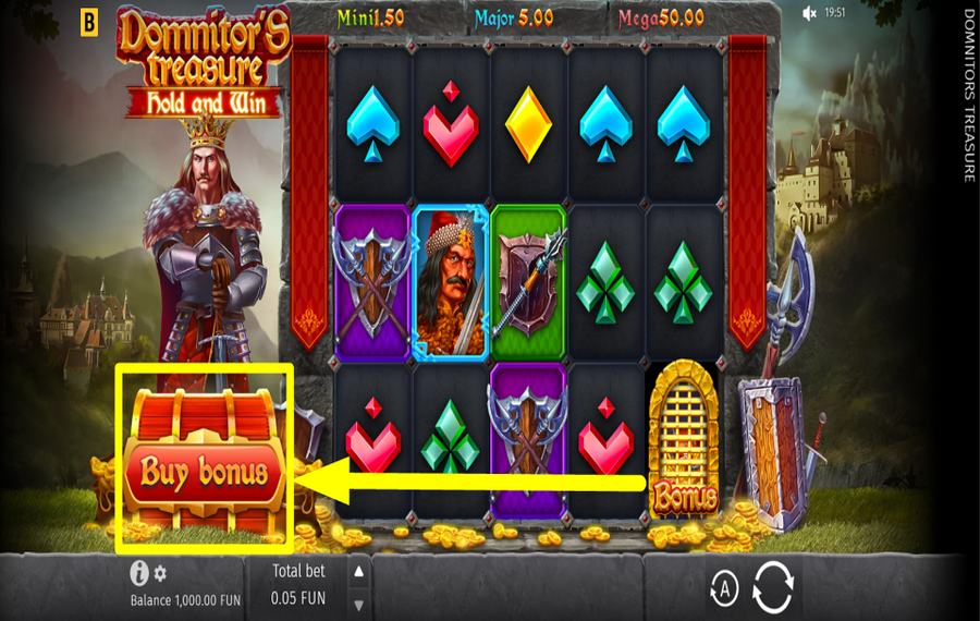 Domnitors Treasure CHECK OUT THE “BUY BONUS” FEATURE.