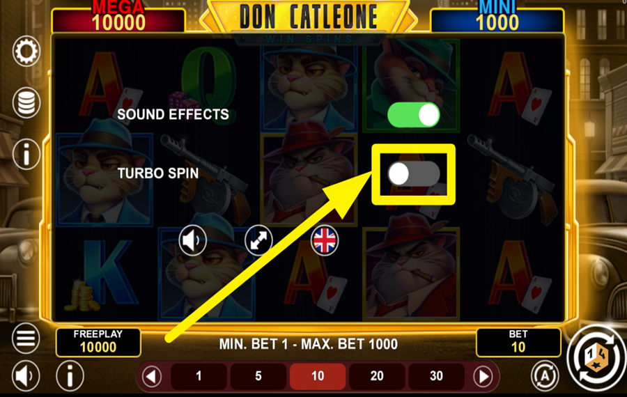 Don Catleone Win Spins CHANGE THE SPEED.