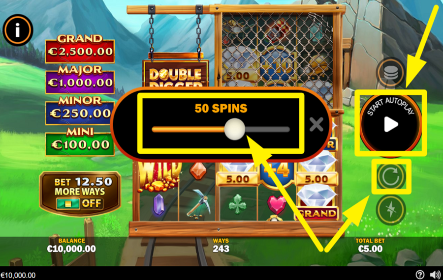 Double Digger DISPARA JUEGO AUTOMÁTICO.