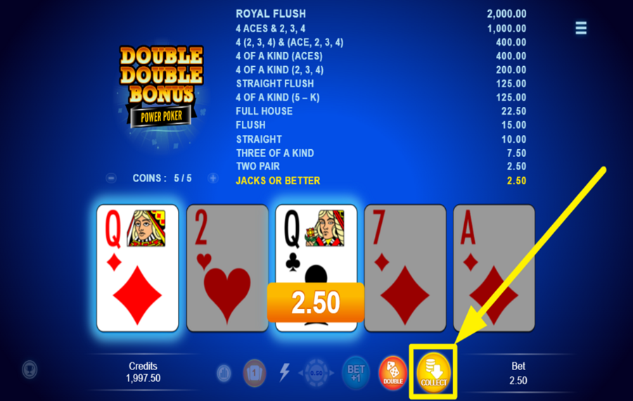Double Double Bonus Power Poker HOLEN SIE SICH IHREN GEWINN AB.