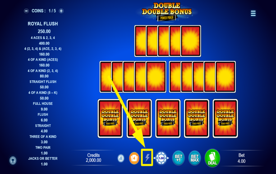 Double Double Bonus Power Poker ÄNDERN SIE DIE GESCHWINDIGKEIT.