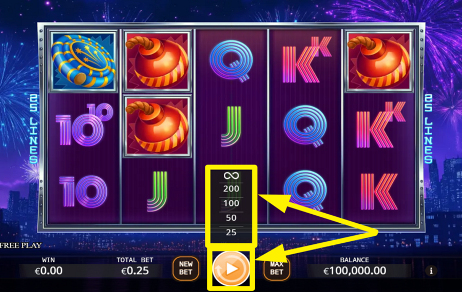 Double Fireworks INITIATE AUTOMATIC SPINNING.