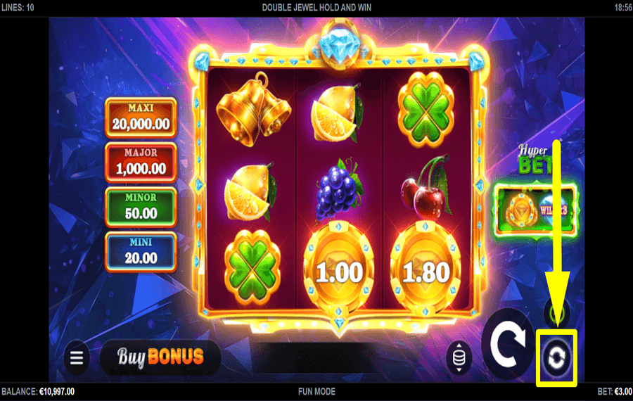 Double Jewel Hold and Win ВЫБЕРИТЕ АВТОВОСПРОИЗВЕДЕНИЕ.