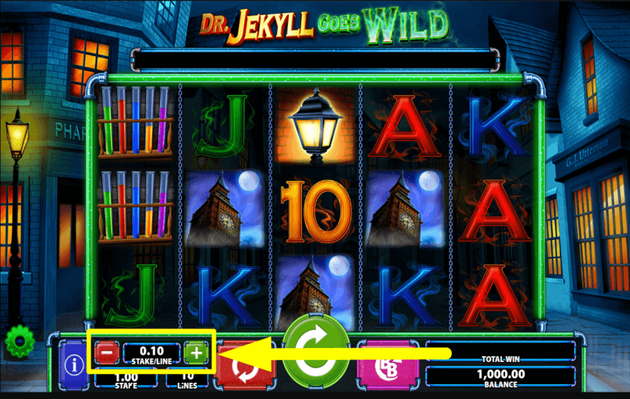 Dr Jekyll Goes Wild CHOOSE YOUR BET VALUE.