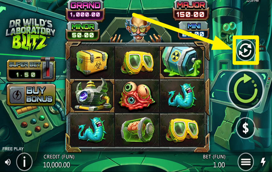 Dr Wilds Laboratory Blitz UTILISEZ LES TOURS AUTOMATIQUES.
