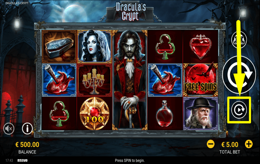 Draculas Crypt CONTINUE AUTOMATICALLY.