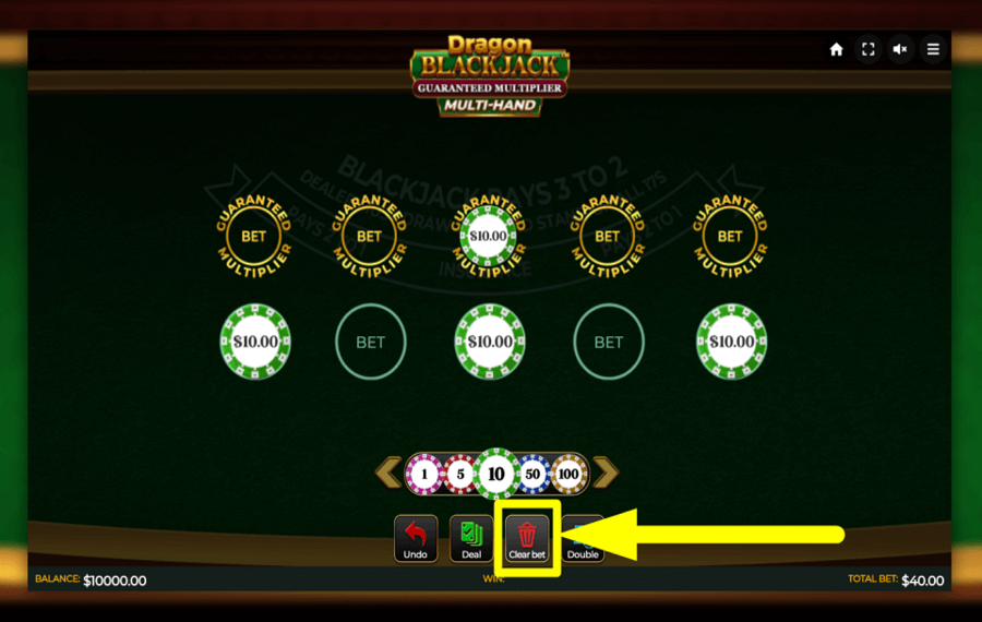 Dragon Blackjack Guaranteed Multiplier Multihand FAITES TOUS LES PARIS.