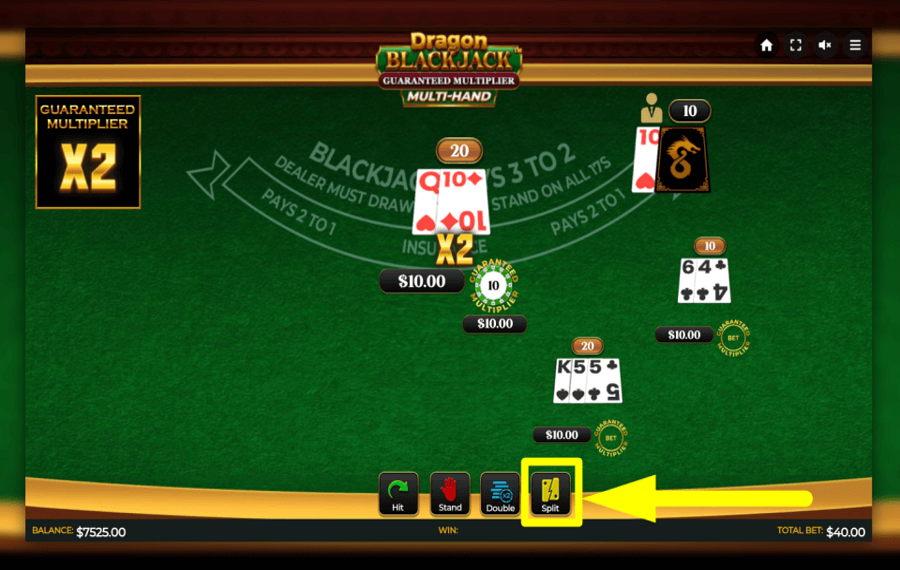 Dragon Blackjack Guaranteed Multiplier Multihand FENDS TA MAIN.