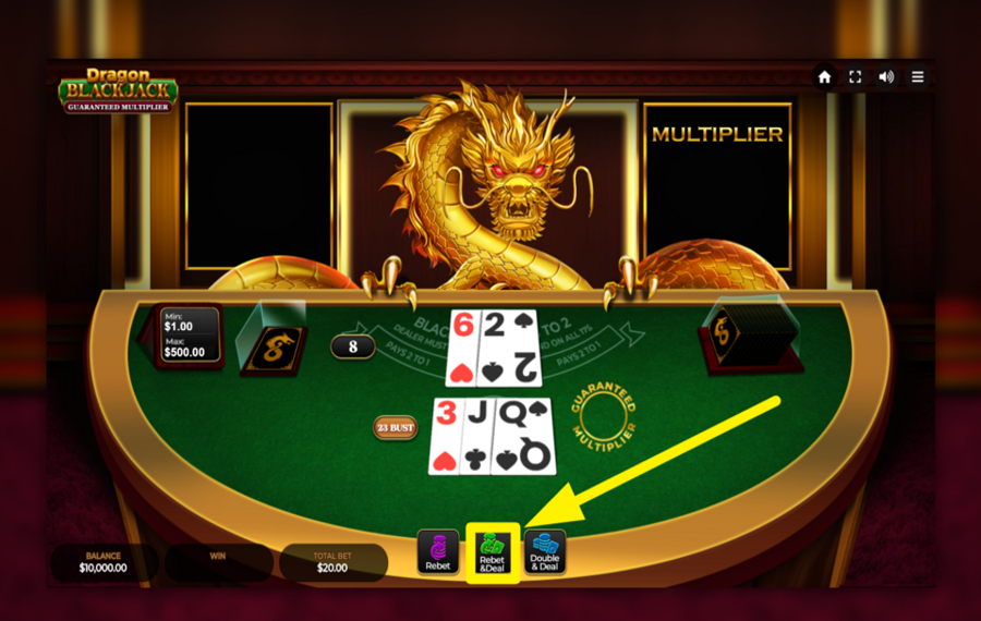 Dragon Blackjack Guaranteed Multiplier REBETEZ ET REJOUEZ !