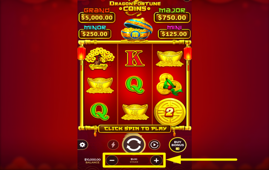 Dragon Fortune Coins Hold and Win CHOOSE YOUR WAGER.