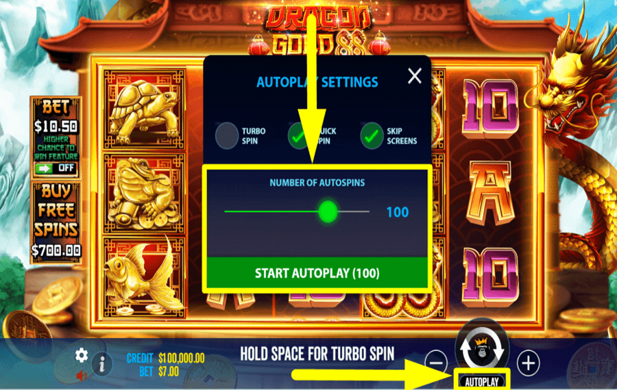Dragon Gold 88 GIRAR AUTOMÁTICAMENTE.