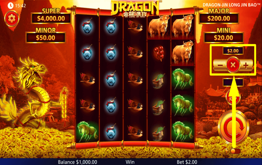 Dragon Jin Lon Lin Bao CHOISISSEZ LE MONTANT DE VOTRE PARI.