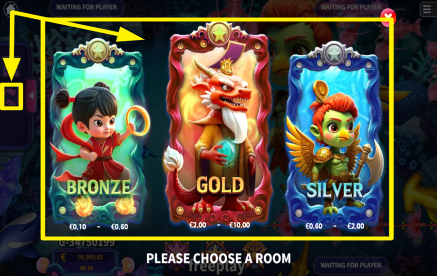 Dragon Palace Adventure SELECT YOUR GAME ROOM.