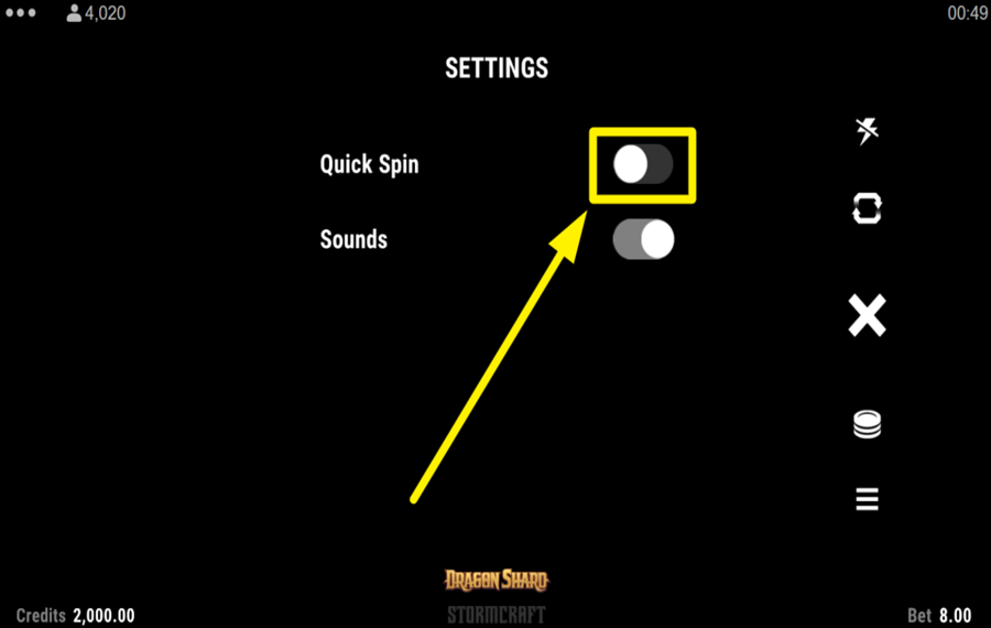 Dragon Shard АКТИВИРОВАТЬ БЫСТРОЕ ВРАЩЕНИЕ.