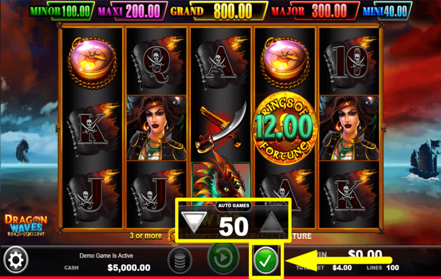 Dragon Waves Rings of Fortune ВЫБЕРИТЕ АВТОМАТИЧЕСКИЕ СПИНЫ.