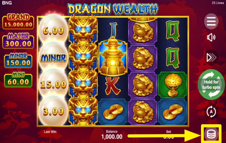 Dragon Wealth НАЗНАЧИТЬ ЗНАЧЕНИЕ СТАВКИ.
