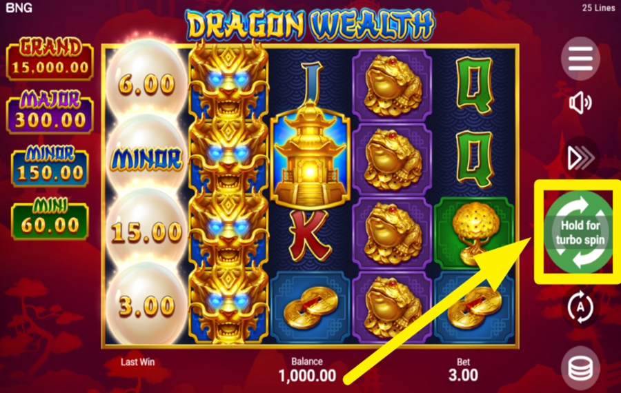 Dragon Wealth ВРАЩАЙТЕ БАРАБАНОВЫ.