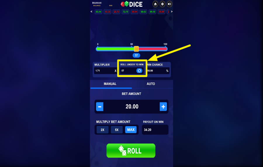 DragonGaming Dice DETERMINE WHERE THE DICE WILL LAND.