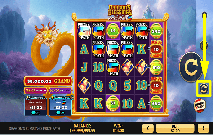 Dragons Blessing Prize Path START AUTOPLAY.